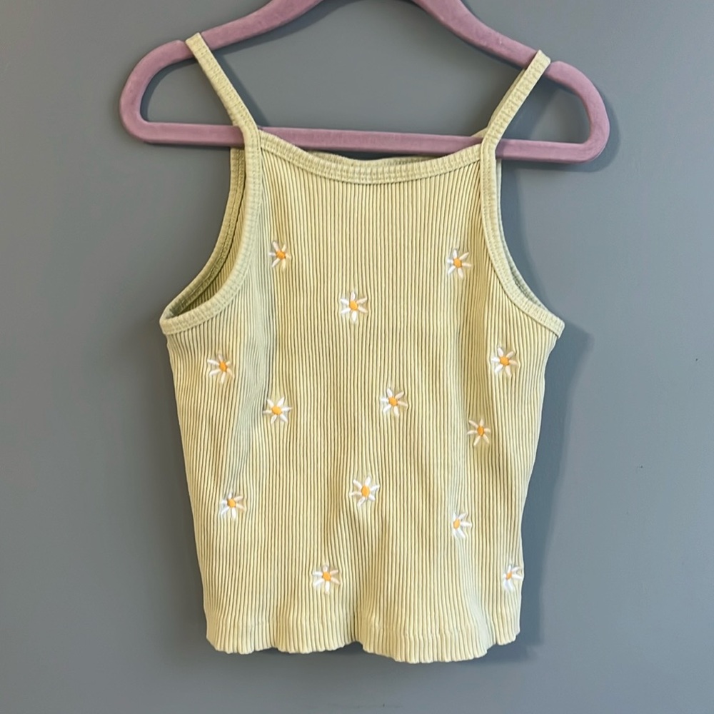 Zara Green Crop Tank Top